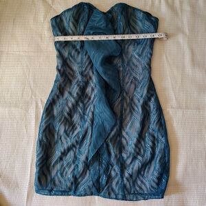 BEBe Chic Teal Strapless Dress